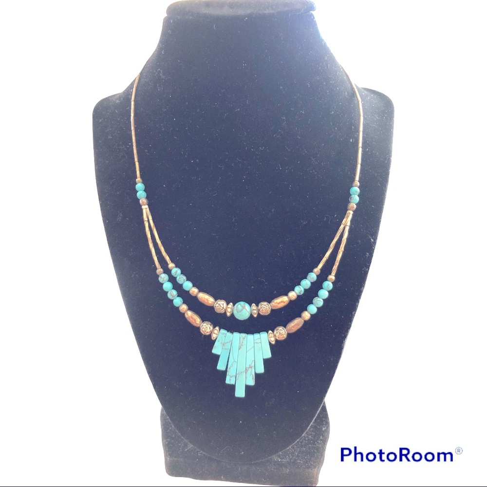 Native American Turquoise Silver Dangle Western N… - image 2